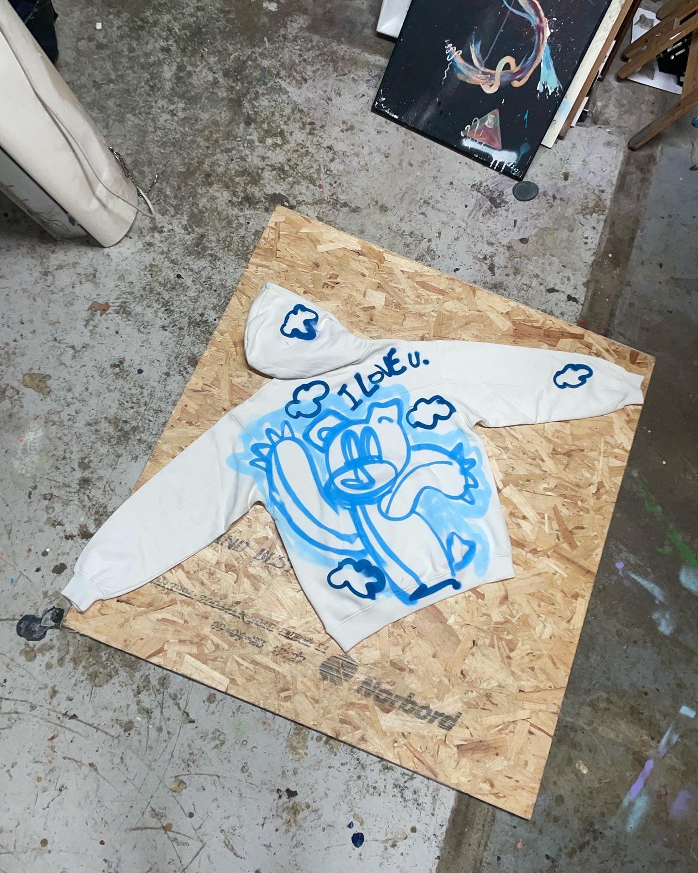 OVERSIZED TEDDY HOODIE (blue)