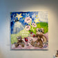 «Do you wanna drink wine in the moonlight» Original 150x150cm