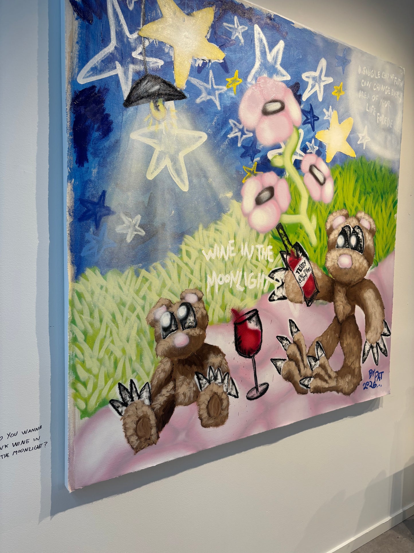 «Do you wanna drink wine in the moonlight» Original 150x150cm